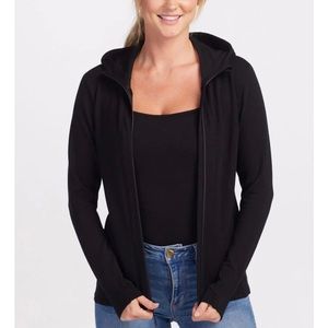 WOOLX Black Merino Wool Zoey Zip Hoodie XS